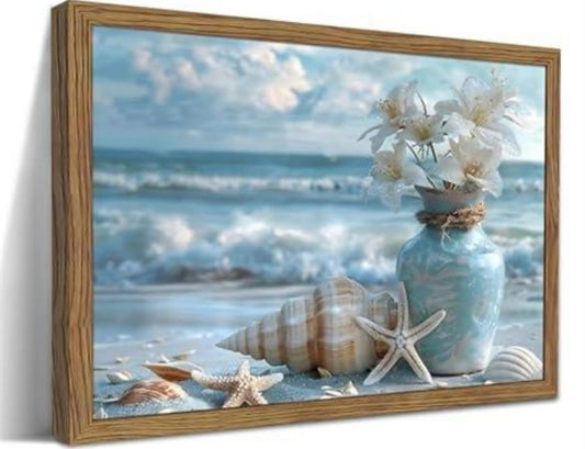 Blue Ocean Beach Wall Art