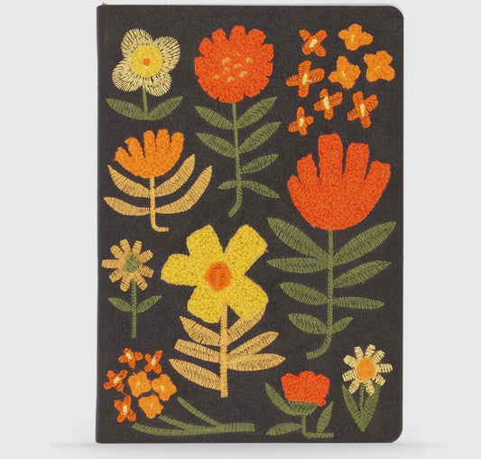 Chunky Flowers Embroidered
Journal Notebook