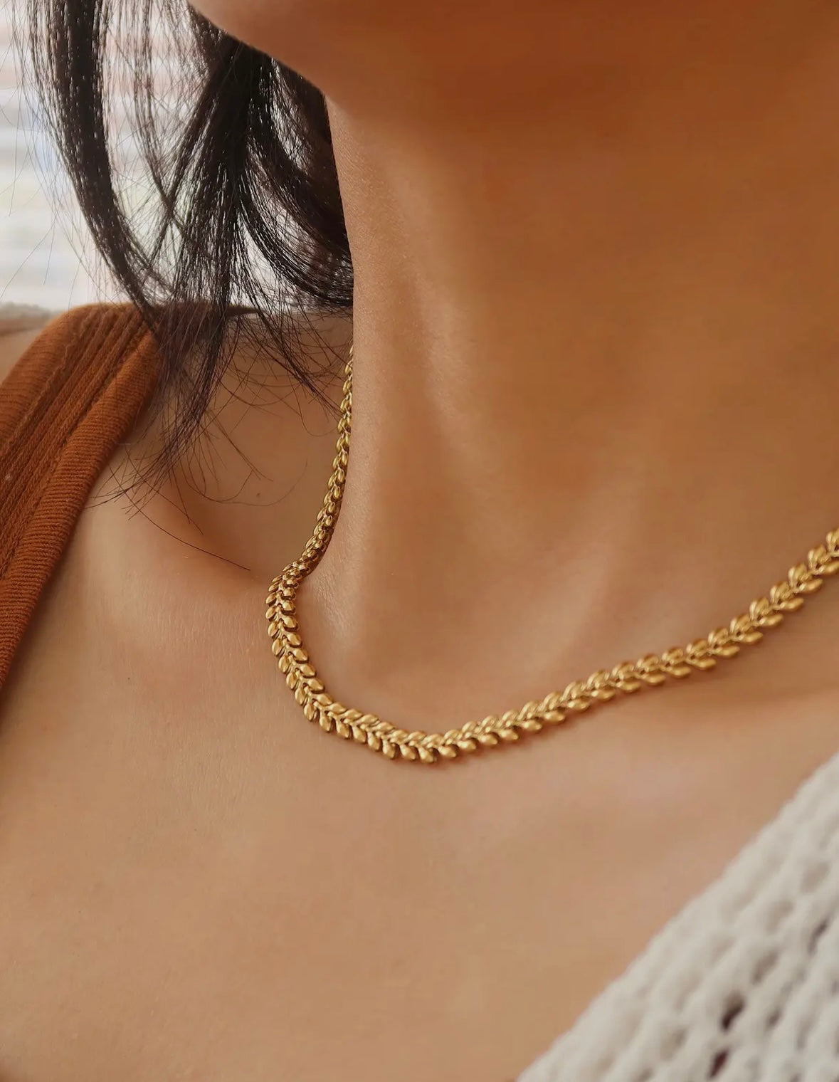 Vern 18K Gold Non-Tarnish Classic
Wheat Chain