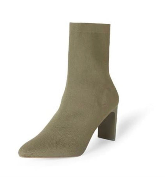 Jane High Heel Pull-on Sock Boot, Olive
