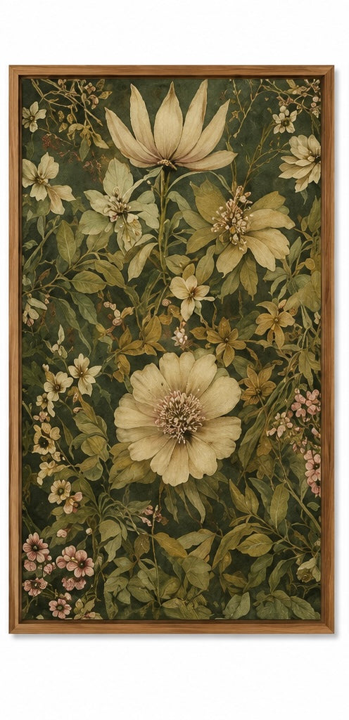 Vintage Floral Framed Canvas Wall Art
