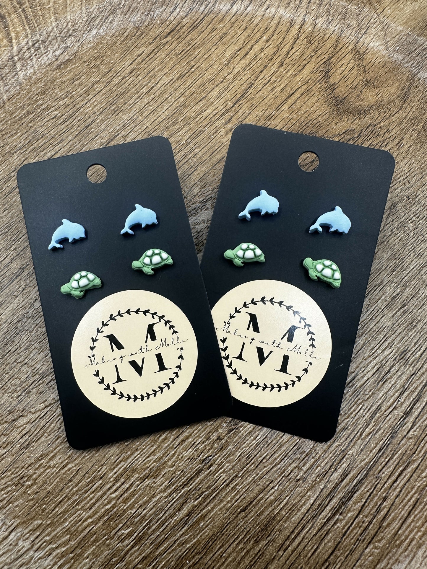Dolphin & Turtle Sea Pack Polymer Clay Earrings