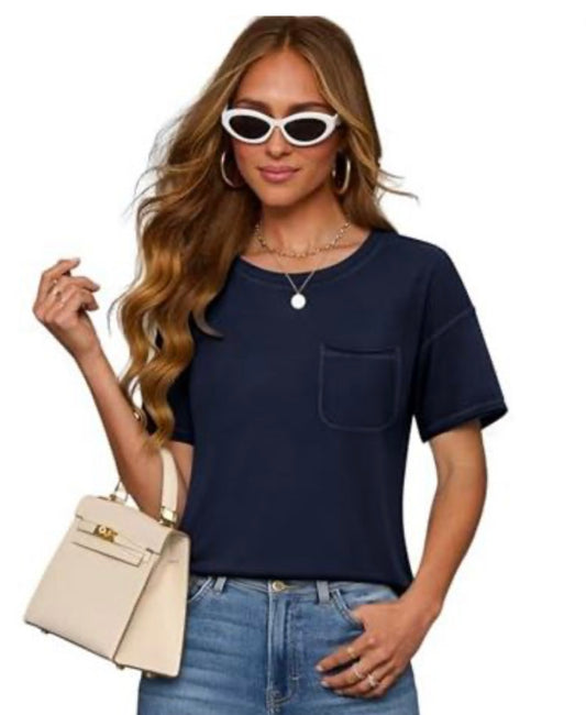 Basic Crew Neck Curved Top