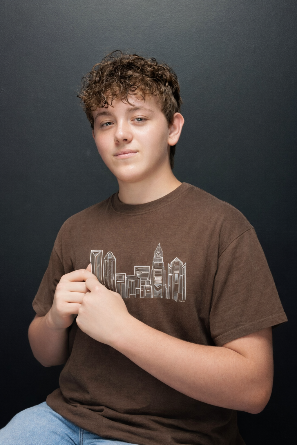 Charlotte Skyline / Featuring original artwork by local artist Kyra Hodson