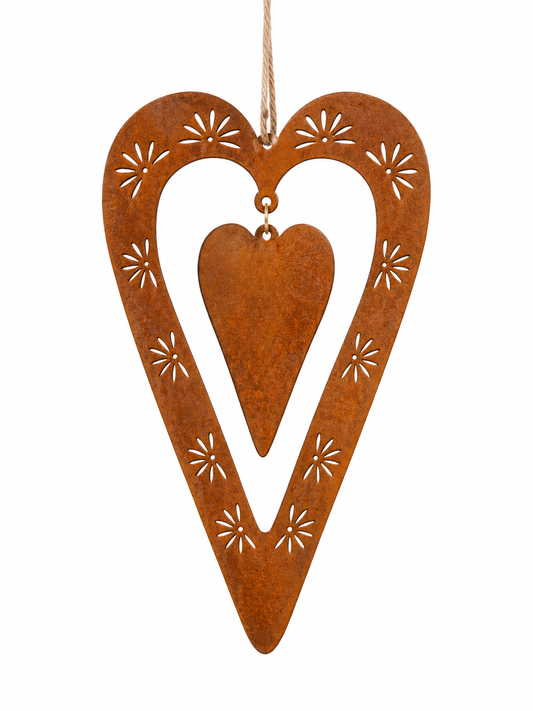 Rusty Heart Garden Decoration