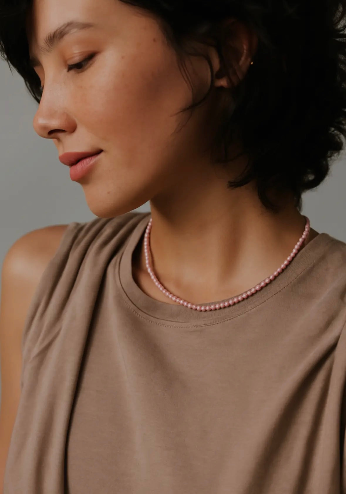 Natural Stone Bead Stand Necklace