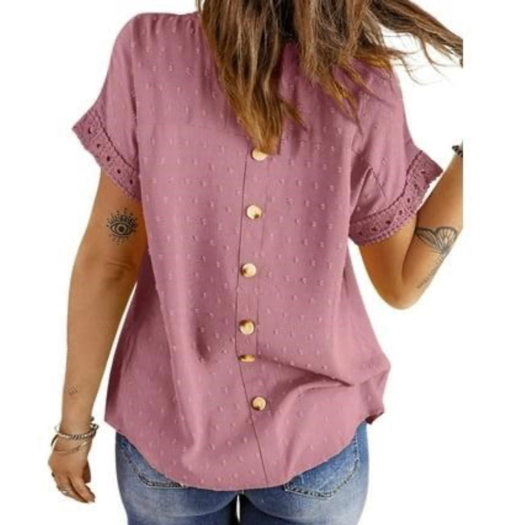 Short Sleeve Lace Crochet Top