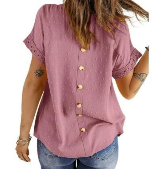 Short Sleeve Lace Crochet Top