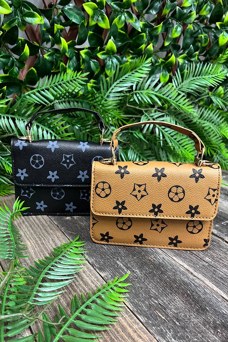 Camel Star Printed Crossbody with Chain.