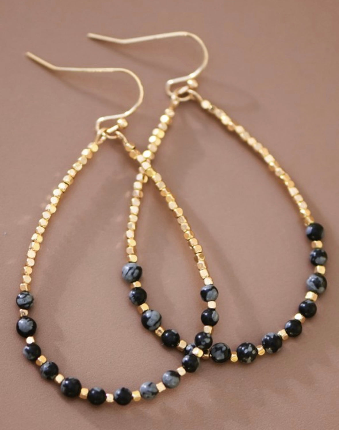 Onyx Stone Teardrop Earrings