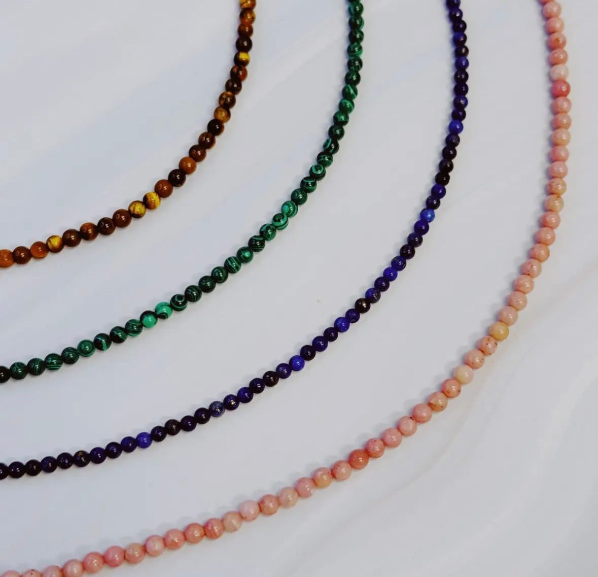 Natural Stone Bead Stand Necklace