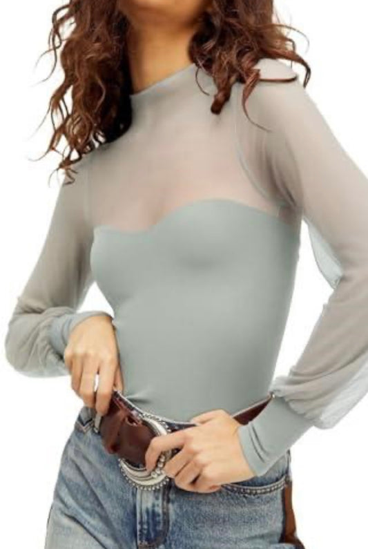 Long Sleeve Mesh Turtleneck