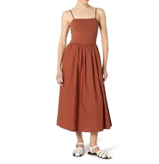 Robyn Mixed Media Spaghetti Strap Midi Dress