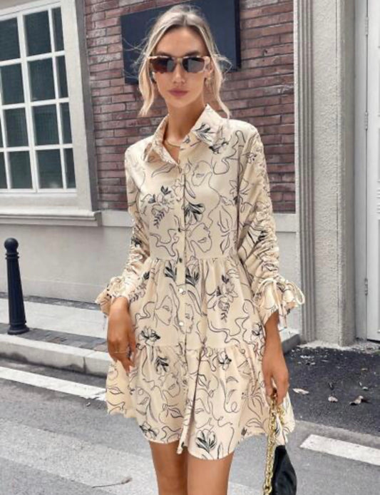 SHEIN Clasi Women's Floral Print Shirt Dress
