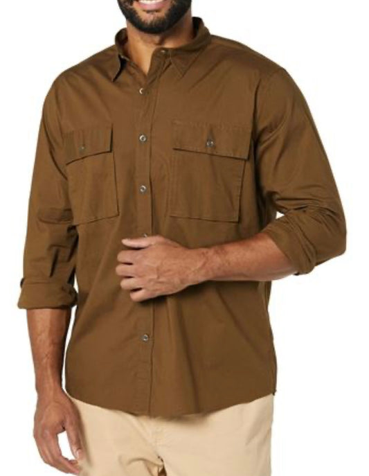 Men's Standard-Fit Long-Sleeve Two-Pocket Utility Shirt