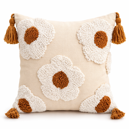 Daisy Textured Throw Pillow