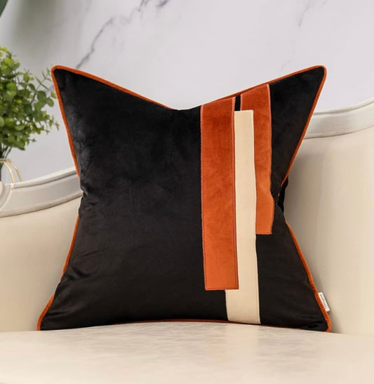Black Decorative Velvet Throw Pillow