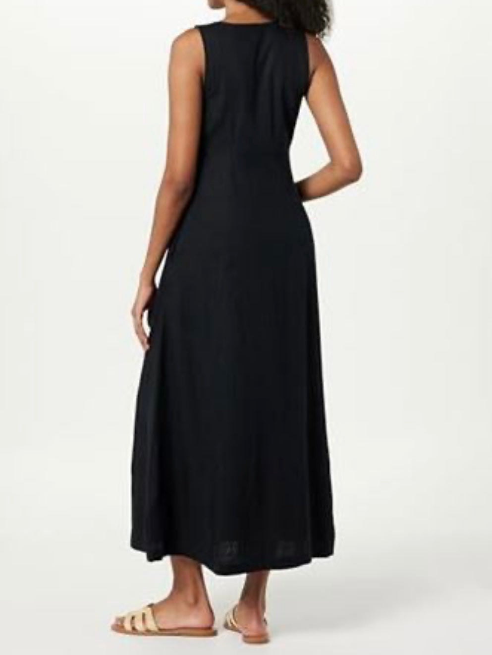 Blanca Linen Button Front V-Neck Maxi Dress