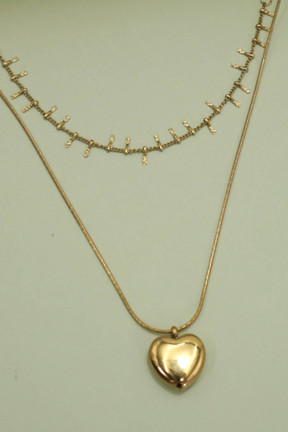 18K STAINLESS STEEL TARNISH FREE HEART NECKLACE