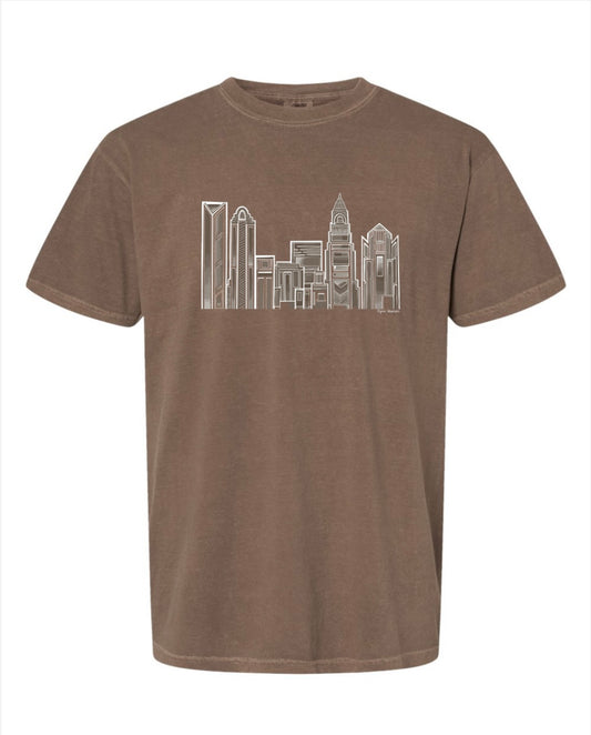 Charlotte Skyline / Featuring original artwork by local artist Kyra Hodson
