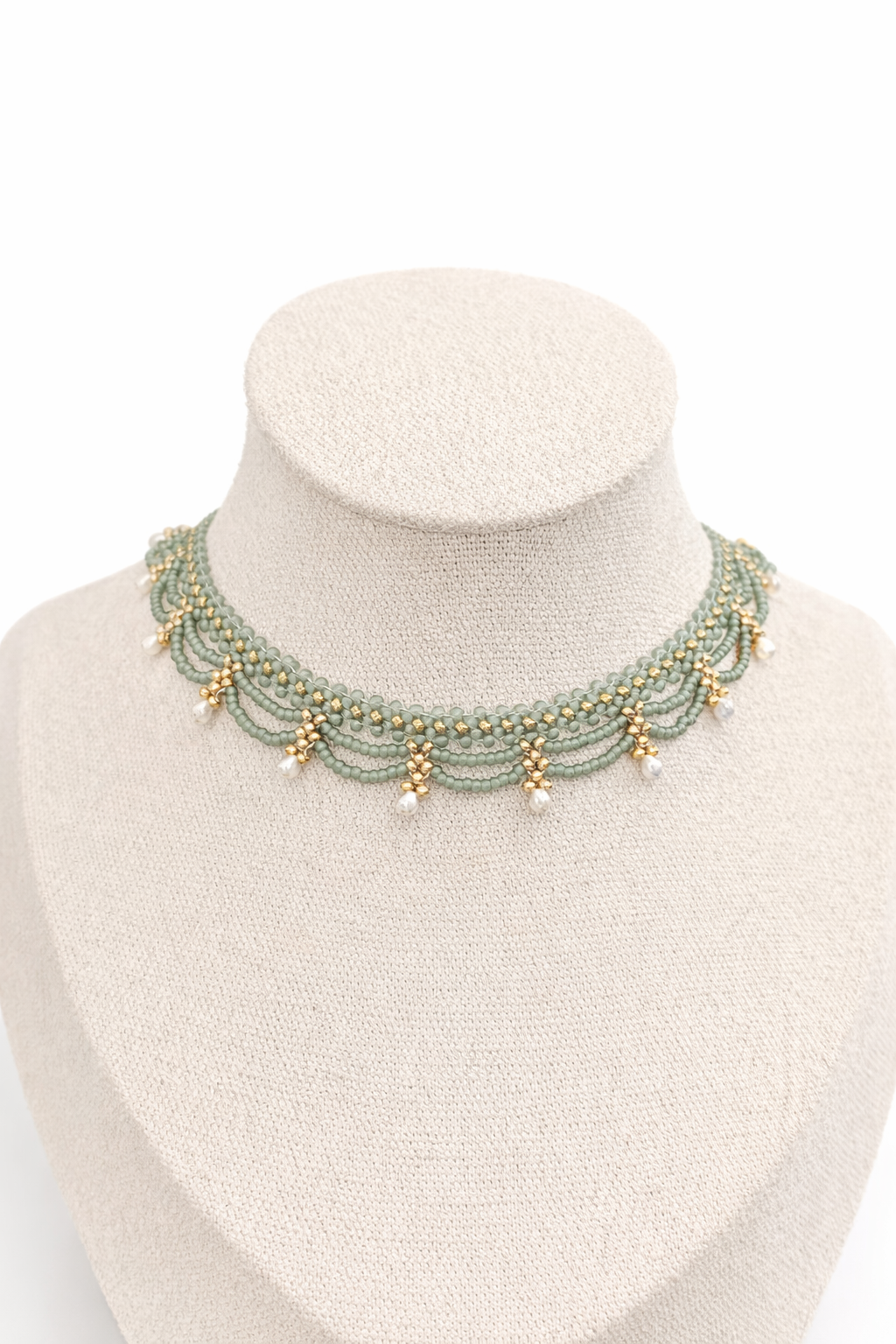 Vintage Looking Multi Layered Beaded Necklace ￼