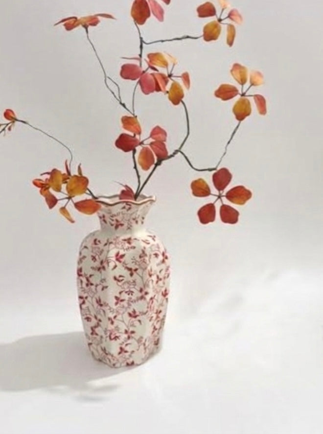 Red and White Ceramic Vase