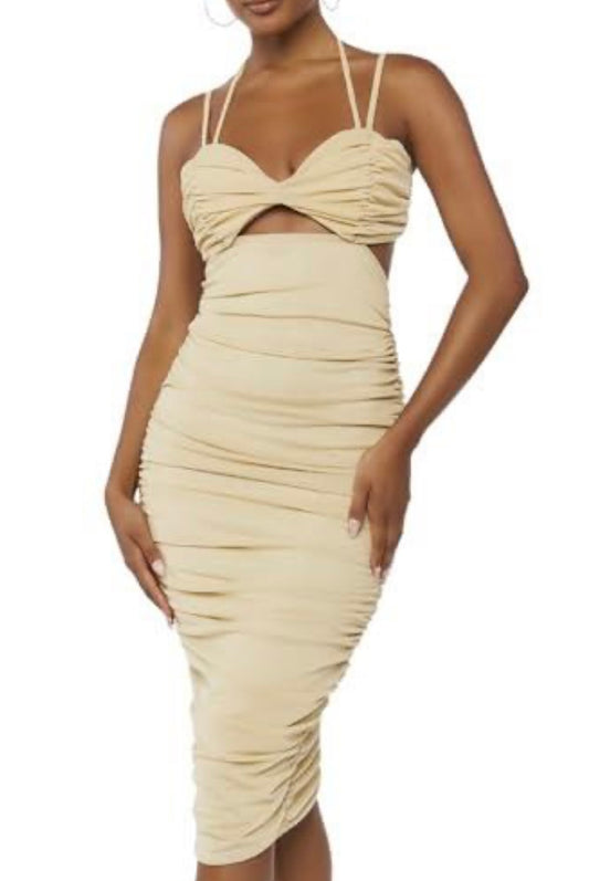 Forever 21 Ruched Mesh Midi Dress