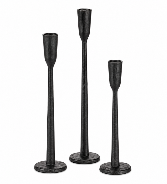 Black Iron Taper Candle Holders