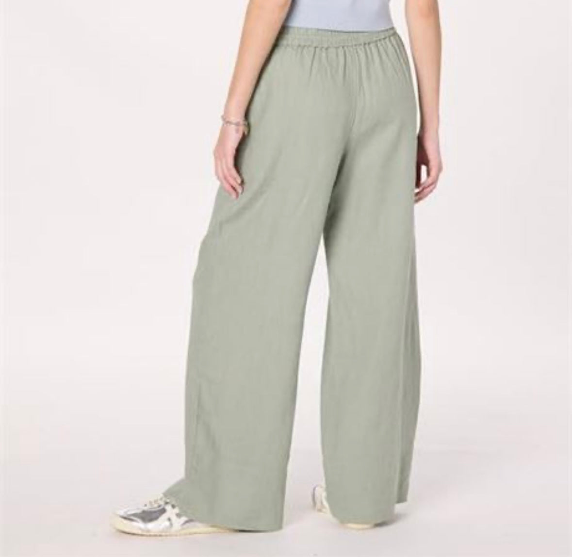 Womens Bonni Pull On Linen Pant, Iceberg Green