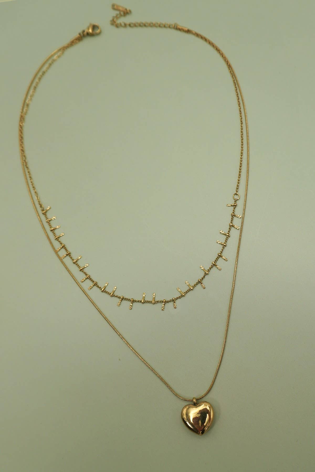 18K STAINLESS STEEL TARNISH FREE HEART NECKLACE