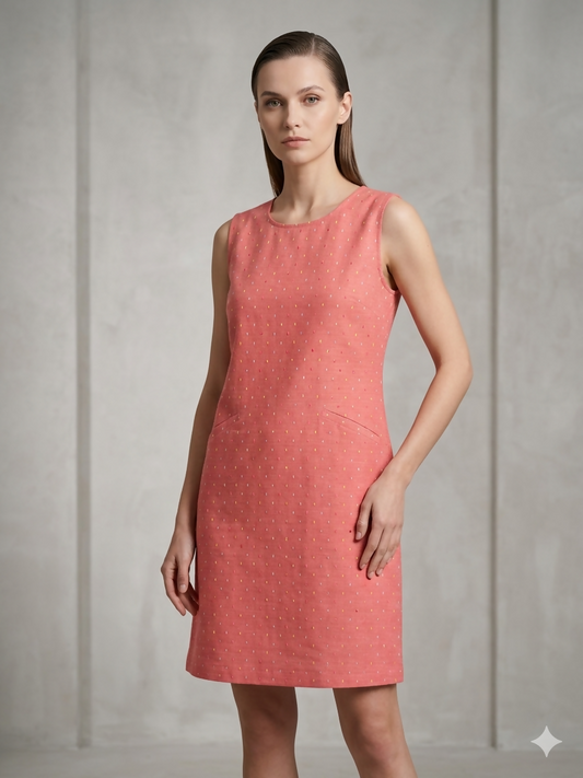 The Coral Sunset Shift Dress