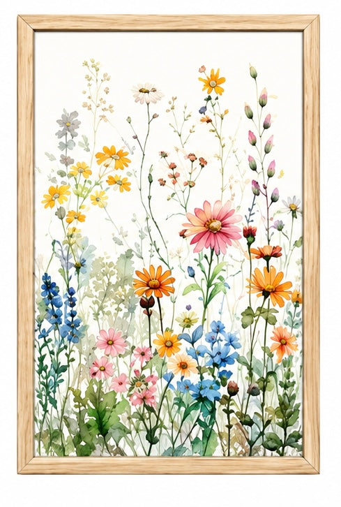 Framed Wildflower Canvas Wall Art