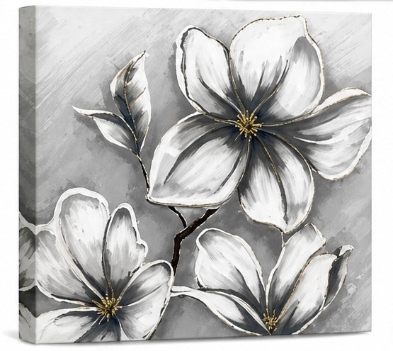 Grey Floral Wall Art