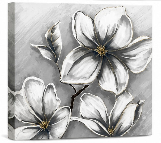Grey Floral Wall Art