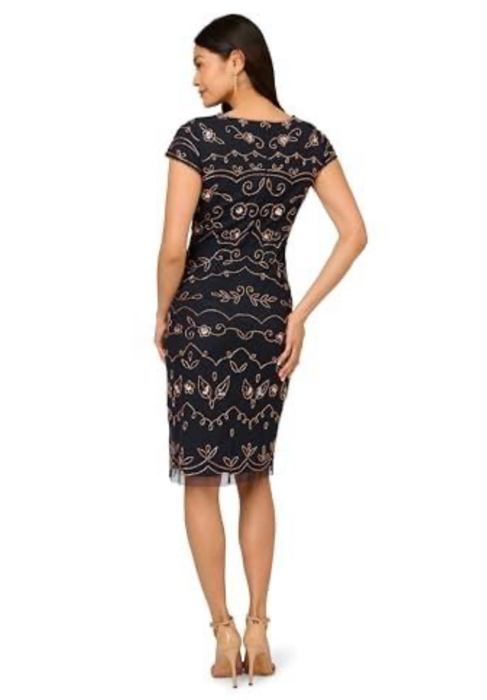 green emerald velvet dress AC365 Navy/Rose Gold – Cupid Couture main image 1