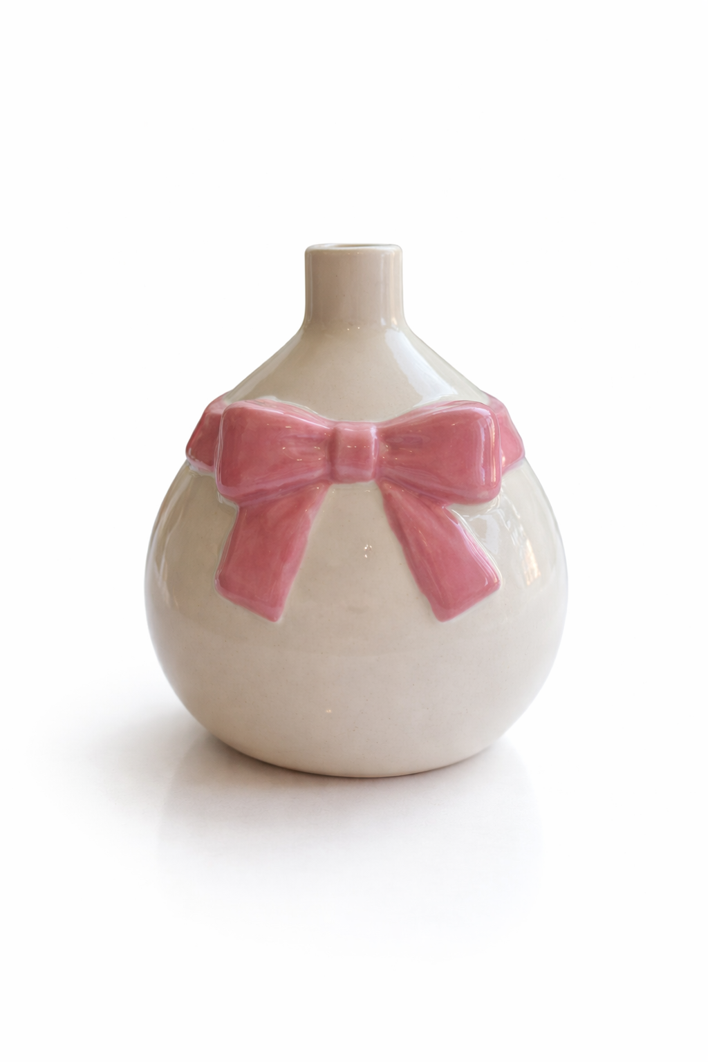 Pink Bow Vase Tiny Ceramic Bud Vases