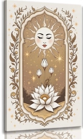 Vintage Tarot Wall Art Boho Sun Moon Wall Decor