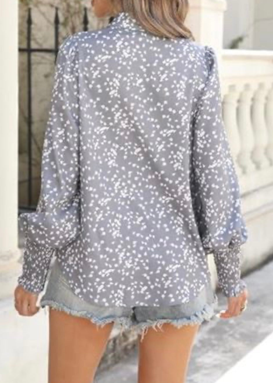 Smocked Lantern Button-down