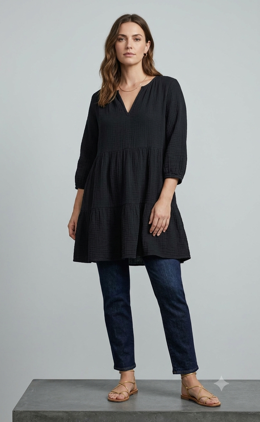 Gap Black Tiered Dress