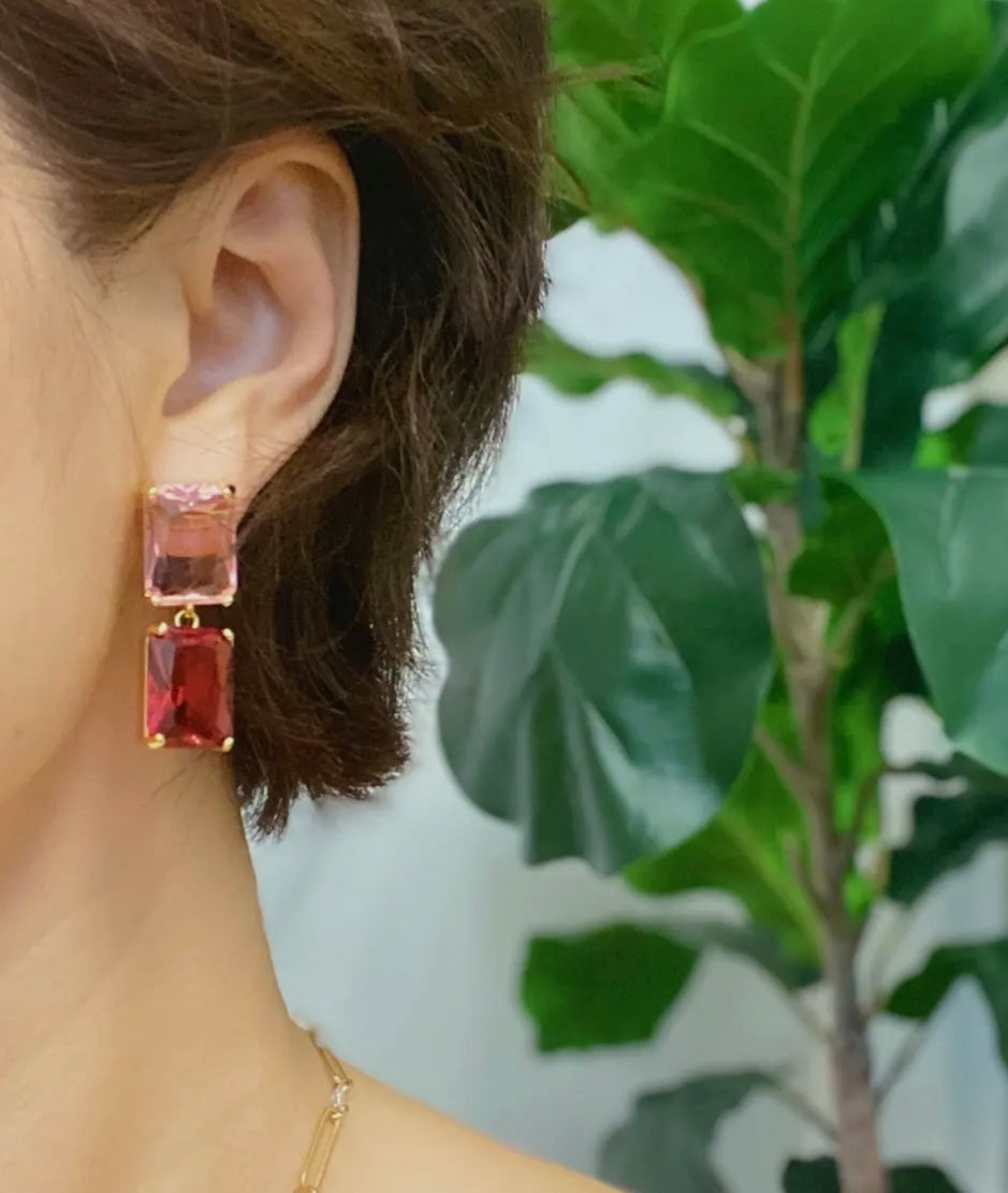 Princess Double Jeweled Earrings