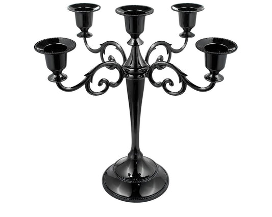 5-Candle Metal Candelabra, Black