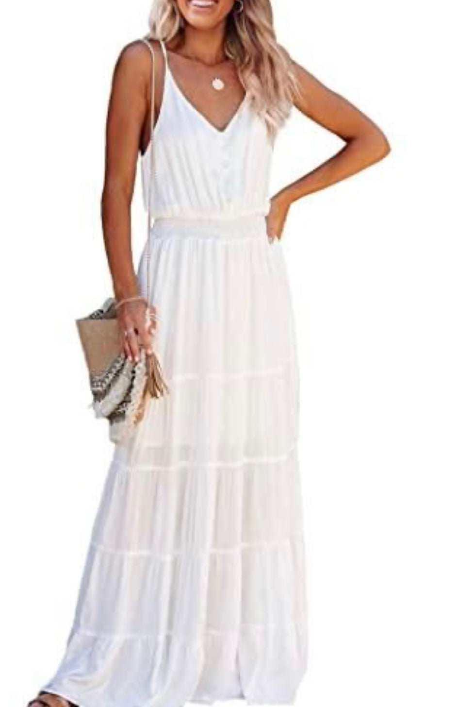 Spaghetti Strap Sleeveless High Waist Maxi Dress