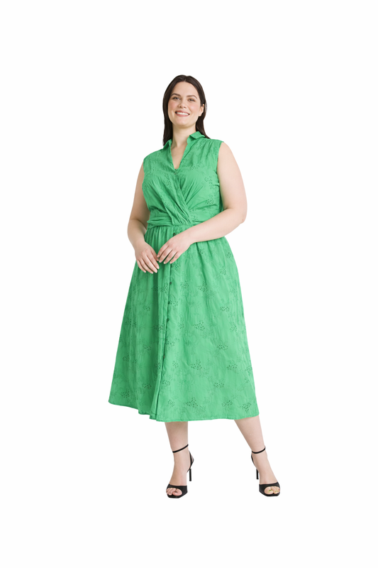 Maggy London Women's Sleeveless Eyelet Midi