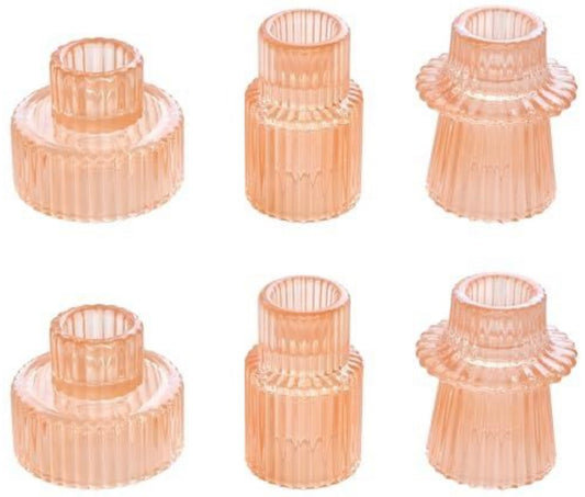 Taper Glass Candlestick Holder Set