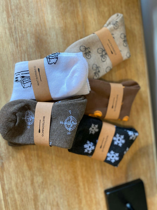 Watson & Co - low crew length novelty socks - variety