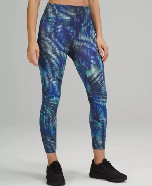 Women's Lululemon Wunder Train HR Tight 25" Sz 14 Shapeshifter Flux Blue HFXB