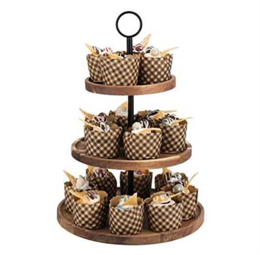 Wood Tiered Serving Tray