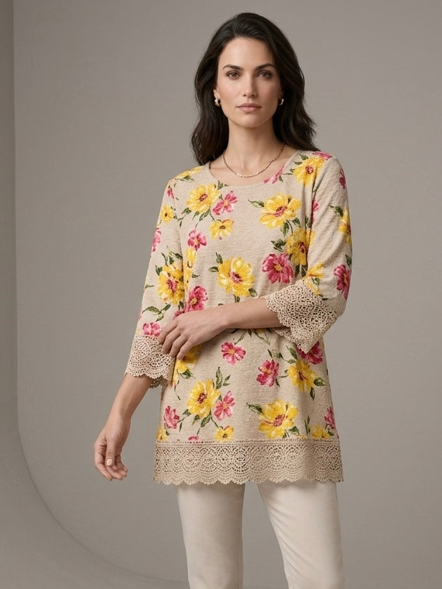 Woman Within Floral Tunic