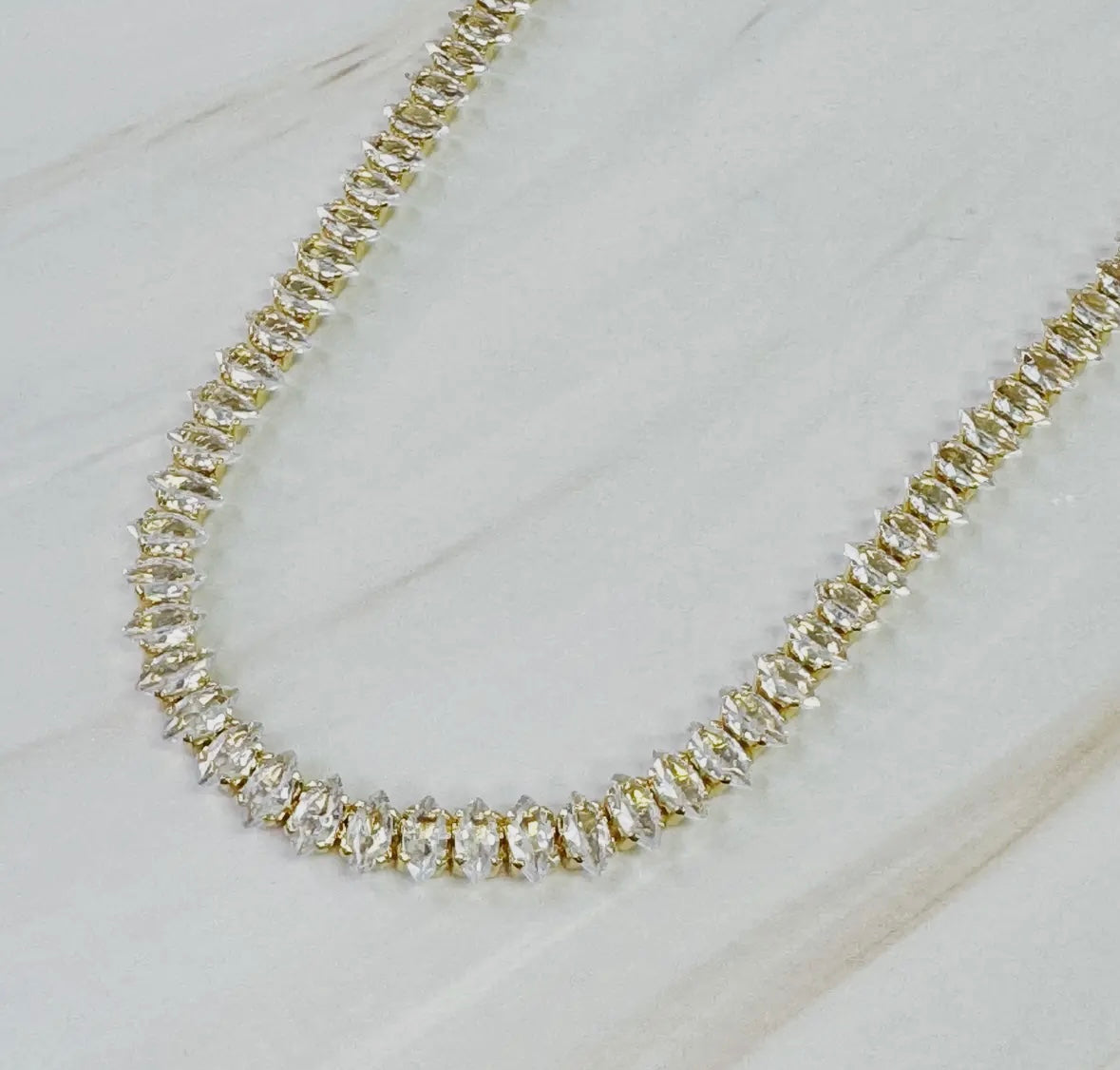 Marquise Cut Sparkle
Tennis Necklace