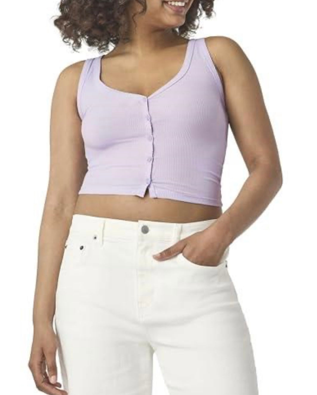 Florence by Mills￼Solstice Ribbed Button Down Tank, Purple